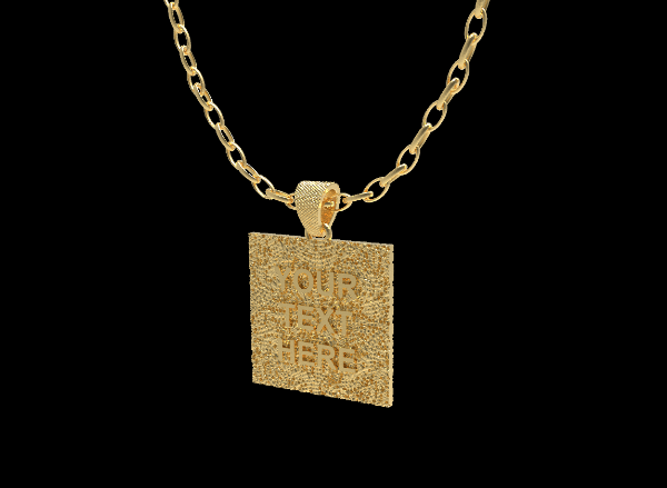 Bam Margera Gold Custom Text Pendant - Bam Margera Merchandise