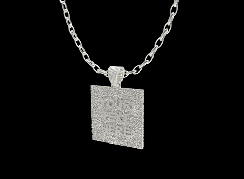 Bam Margera Silver Custom Text Pendant - Bam Margera Merchandise